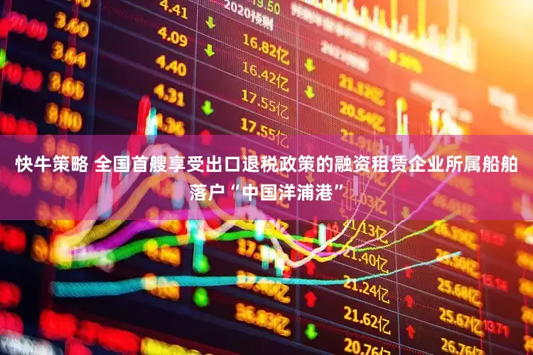 快牛策略 全国首艘享受出口退税政策的融资租赁企业所属船舶落户“中国洋浦港”